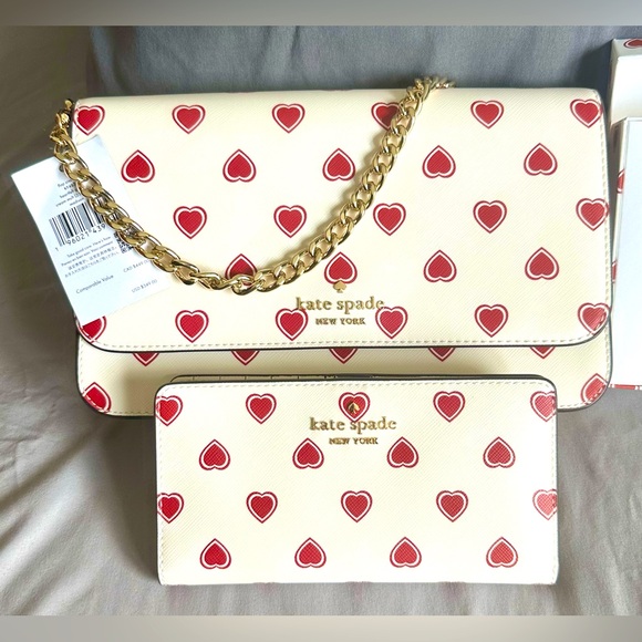 kate spade Handbags - Kate Spade NWT Madison Heartfelt Geo Flap Crossbody & Matching Wallet Set